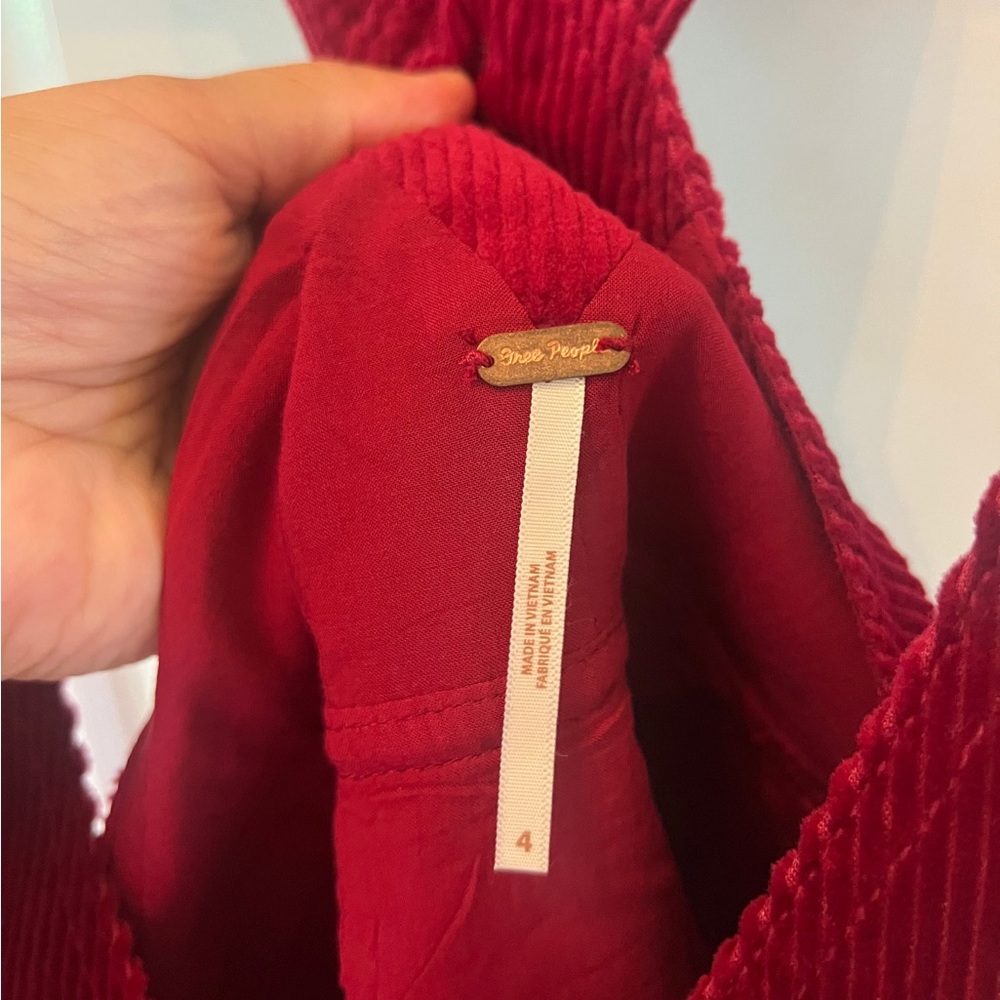 Free People Red Corduroy Dress - Picture 6 of 7